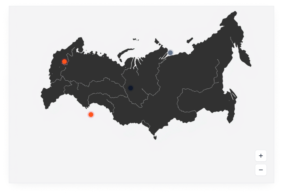 Карта поставок металлоконструкций по России